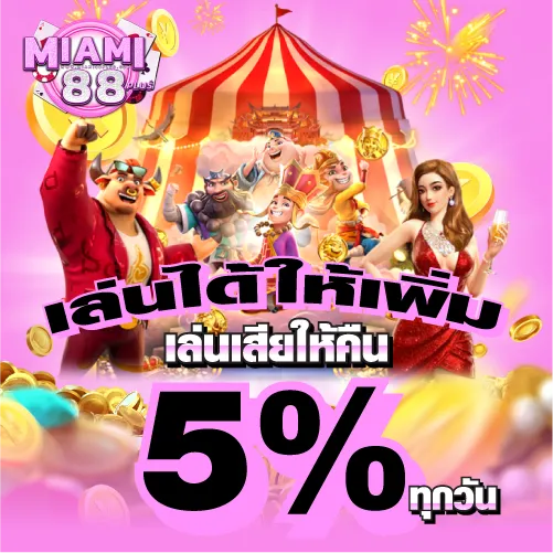 รูปเล่นได้ให้เพิ่ม เล่นเสียให้คืน 5% ทุกวัน